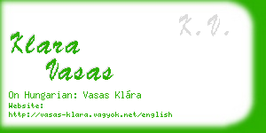 klara vasas business card
