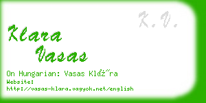 klara vasas business card